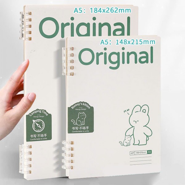 Sổ tay khổ B5, 60 trang, 80gsm, 184*262mm (sổ còng nhựa)_HC031_2_B5